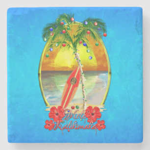 Posavasos De Piedra Playa Mele Kalikimaka