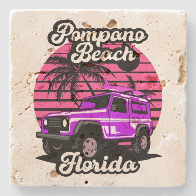 Posavasos De Piedra Playa Pompano, Florida (Anverso)