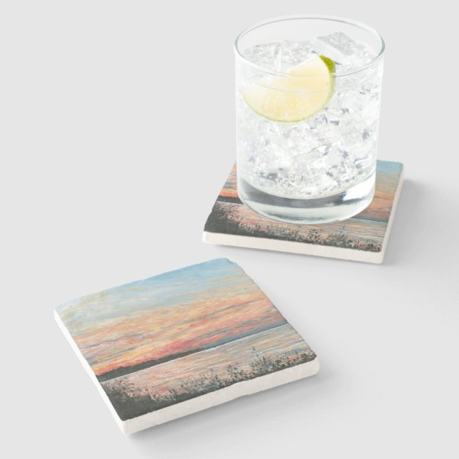 Posavasos De Piedra Playas de Sunset (Lateral)