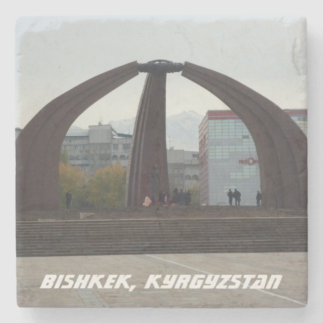 Posavasos De Piedra Plaza de la Victoria de Biskek en Kirguistán - Kir (Anverso)