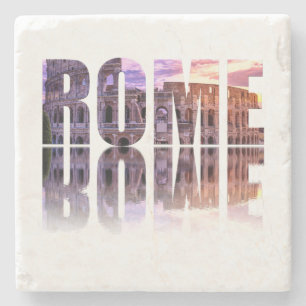 Posavasos De Piedra Plaza de recuerdo de texto de Roma