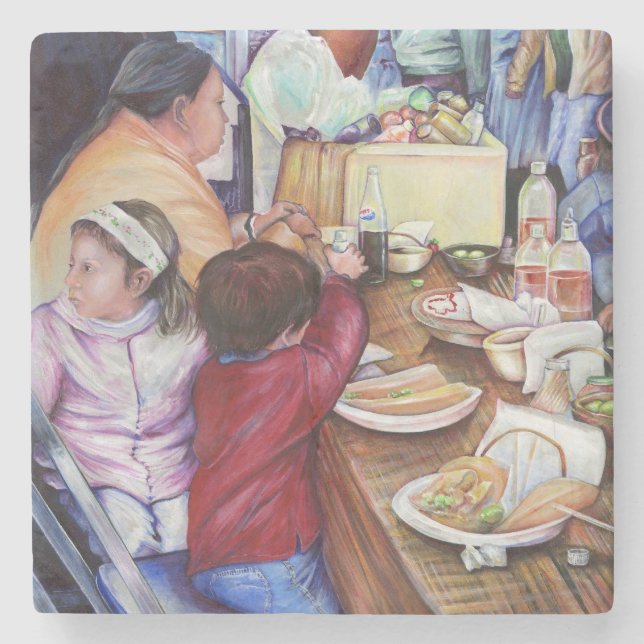 Posavasos De Piedra Plegable Picnic, México (Anverso)