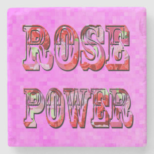 Posavasos De Piedra Poder Rosa Y Rojo,