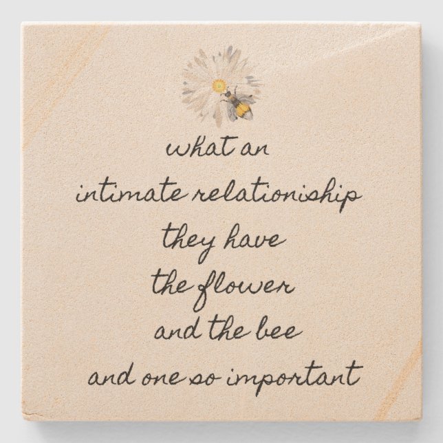 Posavasos De Piedra Poema de Bee (Anverso)