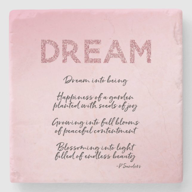Posavasos De Piedra Poema Dream     (Anverso)