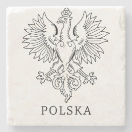 Posavasos De Piedra Poland's White Eagle Contemporary State Emblem 
