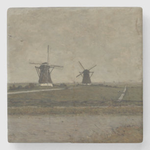 Posavasos De Piedra Polder con molinos cerca de Overschie
