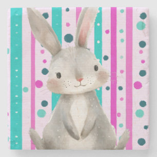 Posavasos De Piedra Polka Dot Bunny Delight