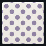 Posavasos De Piedra Polka ultravioleta sobre blanco<br><div class="desc">El color de Pantone del año 2018 es ultra violeta.</div>