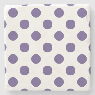 Posavasos De Piedra Polka ultravioleta sobre blanco