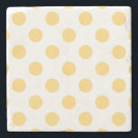 Posavasos De Piedra Polkadots amarillos<br><div class="desc">Polkadots amarillos sobre fondo blanco</div>