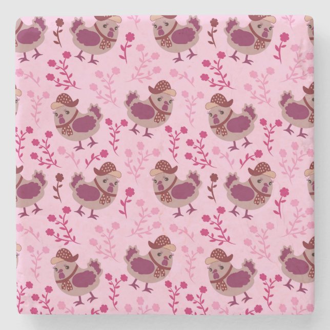 Posavasos De Piedra Pollos de carne (Anverso)