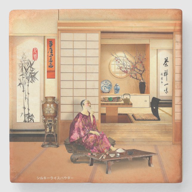 Posavasos De Piedra Polvo De Arroz Silky (Anverso)