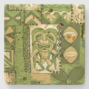 Posavasos De Piedra Pomaika’i Tiki Hawaii Vintage Tapa