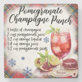 Posavasos De Piedra Pomegranate Champagne Punch Recipe Coaster