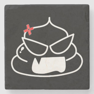 Posavasos De Piedra Poop enojado - Brootsch the PooPoo