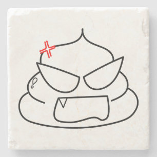 Posavasos De Piedra Poop enojado - Brootsch the PooPoo