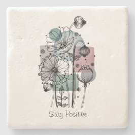 Posavasos De Piedra Poppies Doodle En Tinta Y Acuarela