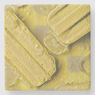 Posavasos De Piedra Popsicas de helado amarillo