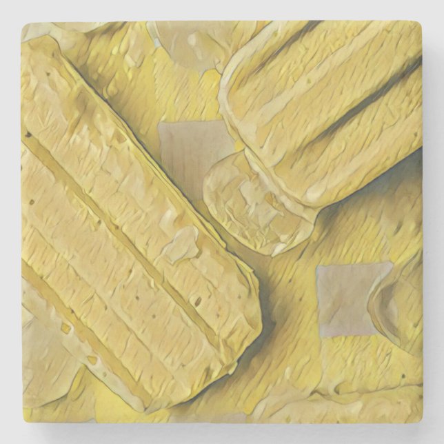 Posavasos De Piedra Popsicas de helado amarillo (Anverso)