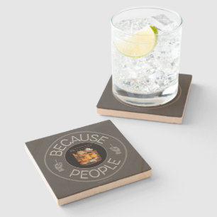 Posavasos De Piedra Porque la gente (whisky) Stone Coaster