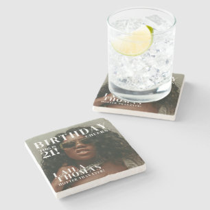 Posavasos De Piedra Portada de la revista personalizado Birthday Party