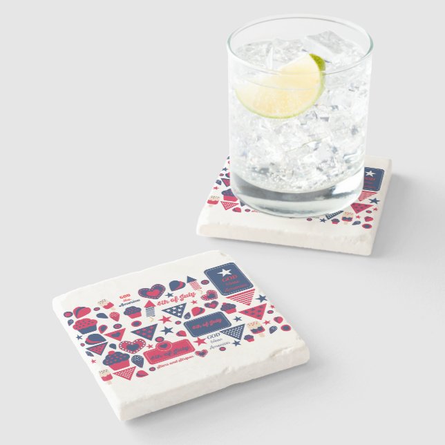 Posavasos De Piedra Portavasos 4 de Julio (Lateral)