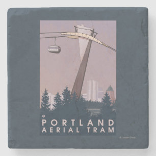 Posavasos De Piedra Portland, escena de la tranvía de OregonAerial