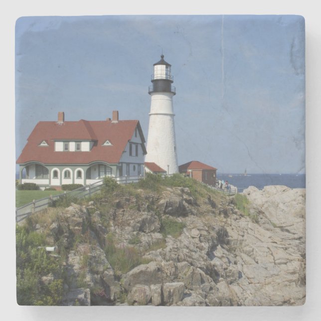 Posavasos De Piedra Portland Head Light, Cape Elizabeth, Maine, (Anverso)