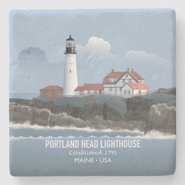 Posavasos De Piedra Portland Head Lighthouse (Anverso)