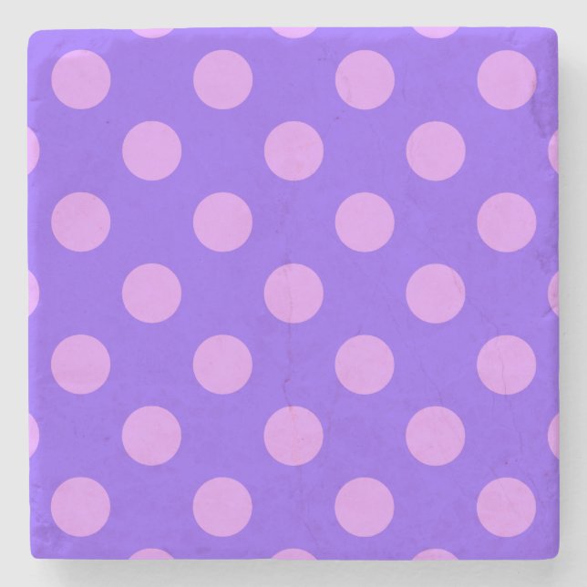 Posavasos De Piedra Pos de polka de Lilac en periwinkle (Anverso)