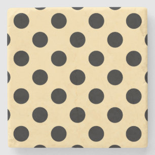 Posavasos De Piedra Pos de polka negra en amarillo pálido