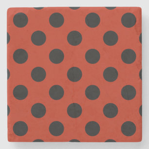 Posavasos De Piedra Pos de polka negra en rojo
