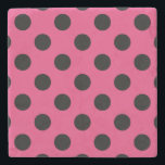Posavasos De Piedra Pos de polka negro en fucsia<br><div class="desc">Pos de polka negro en fucsia</div>