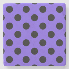 Posavasos De Piedra Pos de polka negro en periwinkle