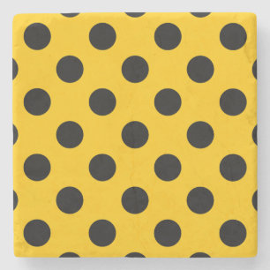 Posavasos De Piedra Pos de polka negro sobre amarillo