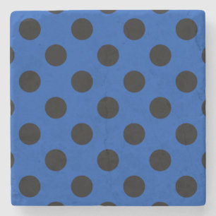 Posavasos De Piedra Pos de polka negro sobre azul real
