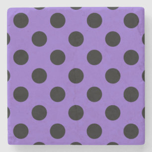 Posavasos De Piedra Pos de polka negro sobre lavanda
