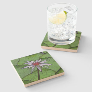 POSAVASOS DE PIEDRA POSA DE PIEDRA/ "LIRIO DE AGUA DE LAVANDA"