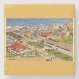 Posavasos De Piedra Postal de Vintage de Salisbury Beach