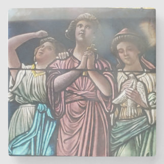 Posavasos De Piedra póster a través del vidrio