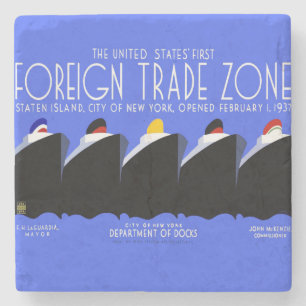 Posavasos De Piedra Poster Art Deco de los buques de crucero de época