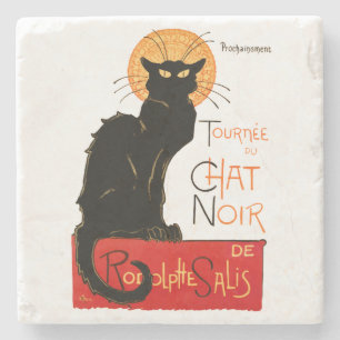 Posavasos De Piedra Póster Clásico Gato Negro Steinlen Chat Noir Franc
