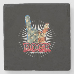 Posavasos De Piedra Póster de concierto de banda de rock vintage de EE
