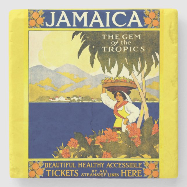 Posavasos De Piedra Poster de Jamaica amarilla (Anverso)