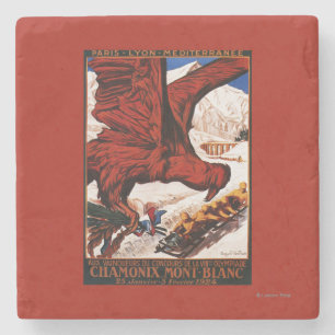 Posavasos De Piedra Poster de los Juegos Olímpicos de Invierno de 1924