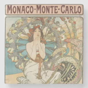 Posavasos De Piedra Poster de Mont-Carlo por Alphonse Mucha