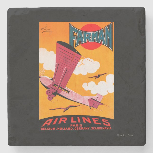 Posavasos De Piedra Poster del monoplano de las líneas aéreas F-170 de (Anverso)