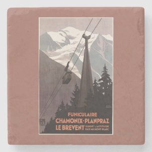 Posavasos De Piedra Poster del teleférico de Funiculaire Le Brevent
