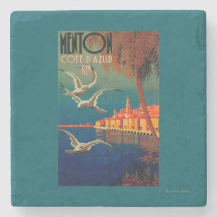 Posavasos De Piedra Poster del viaje de riviera francesa # 1